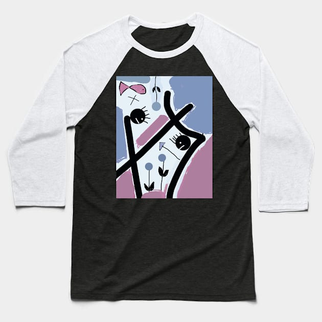 Kids and Color Stick Figure Baseball T-Shirt by Eigo Wild